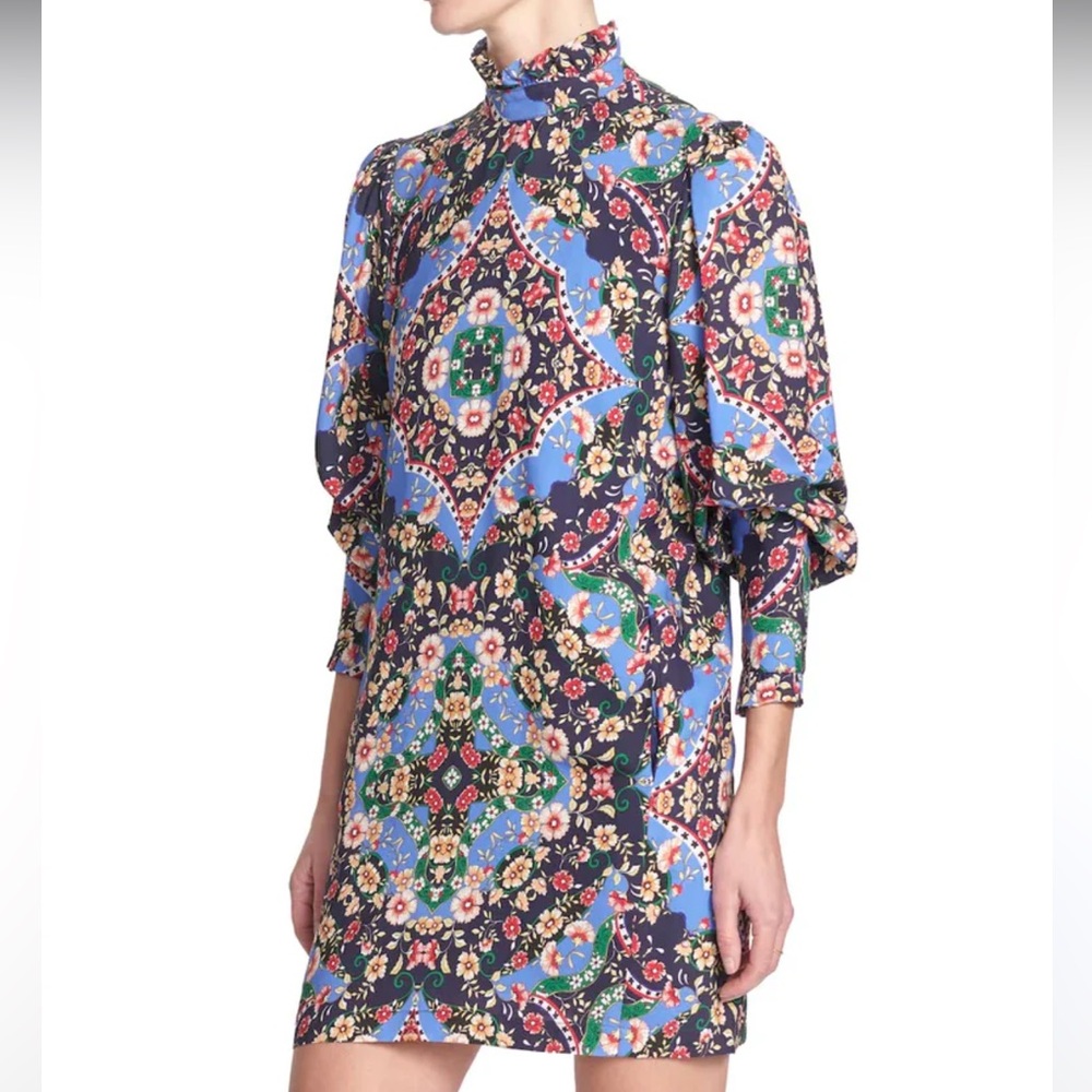 NWOT COREY LYNN CALTER Verona Glass Mini Dress In Foulard Multi Size S